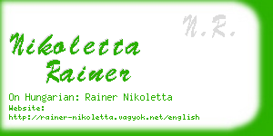 nikoletta rainer business card